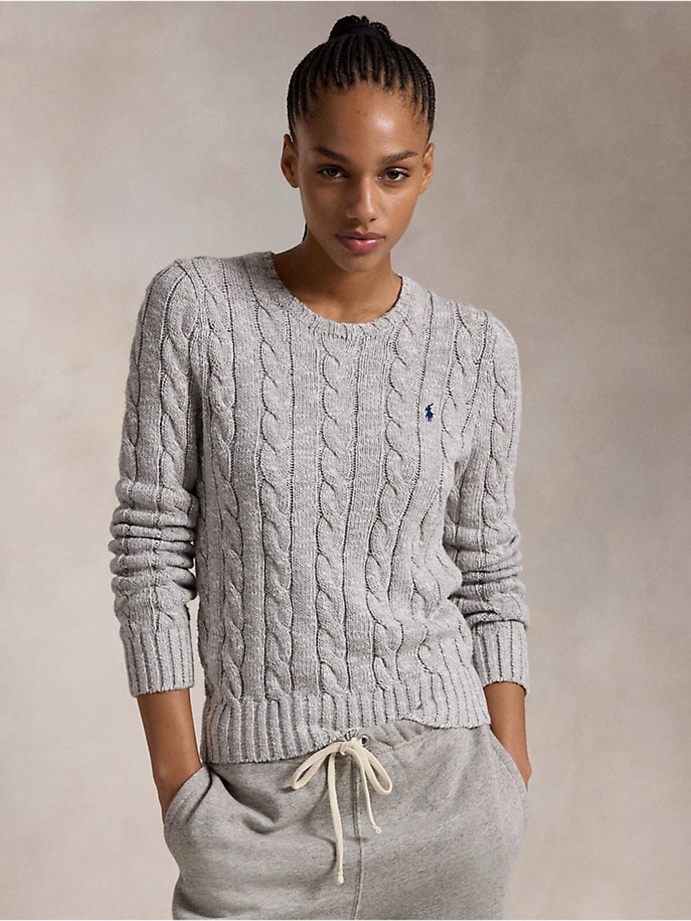 Ralph Lauren polo Cable-Knit Ragg Cotton Crewneck Sweater size medium